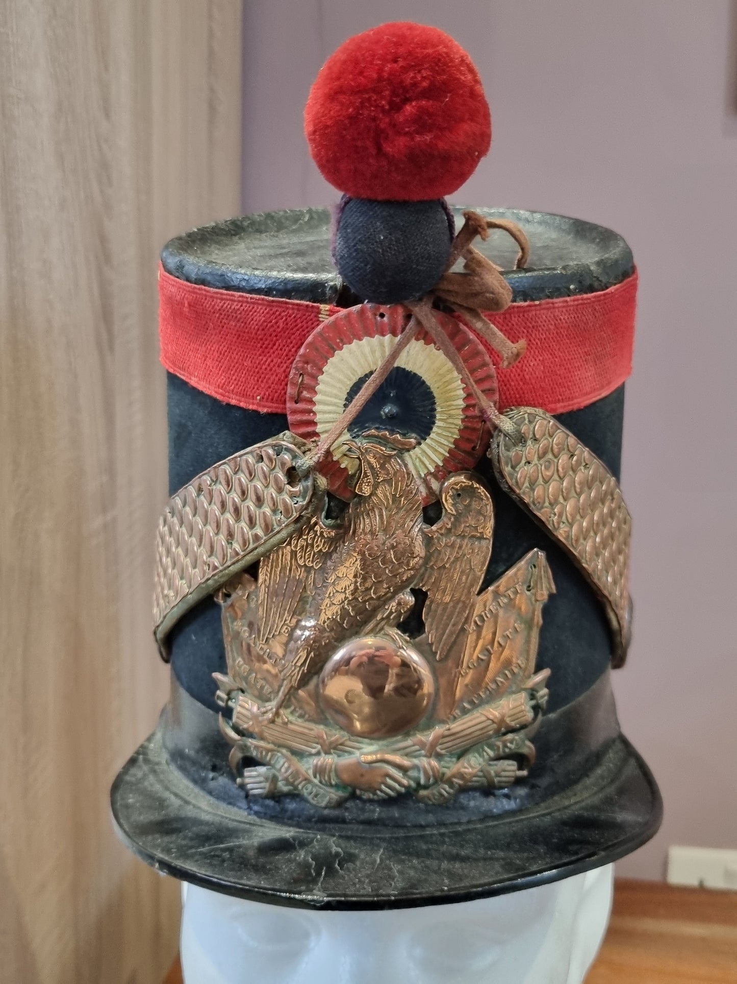 Rare French Army Model 1848 Garde National Shako Helmet Crimean War Era