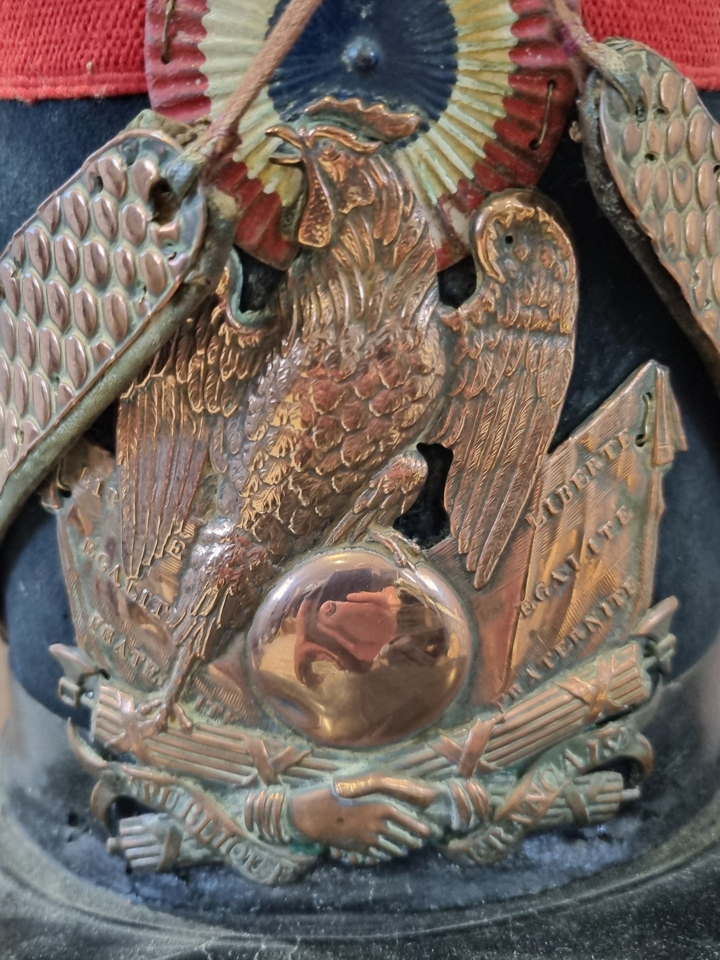 Rare French Army Model 1848 Garde National Shako Helmet Crimean War Era