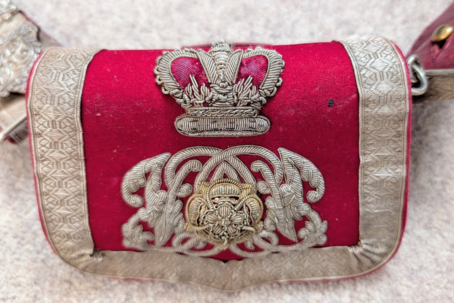 Victorian Lancashire Hussar Yeomanry CrossBelt & Bullion Wire Pouch