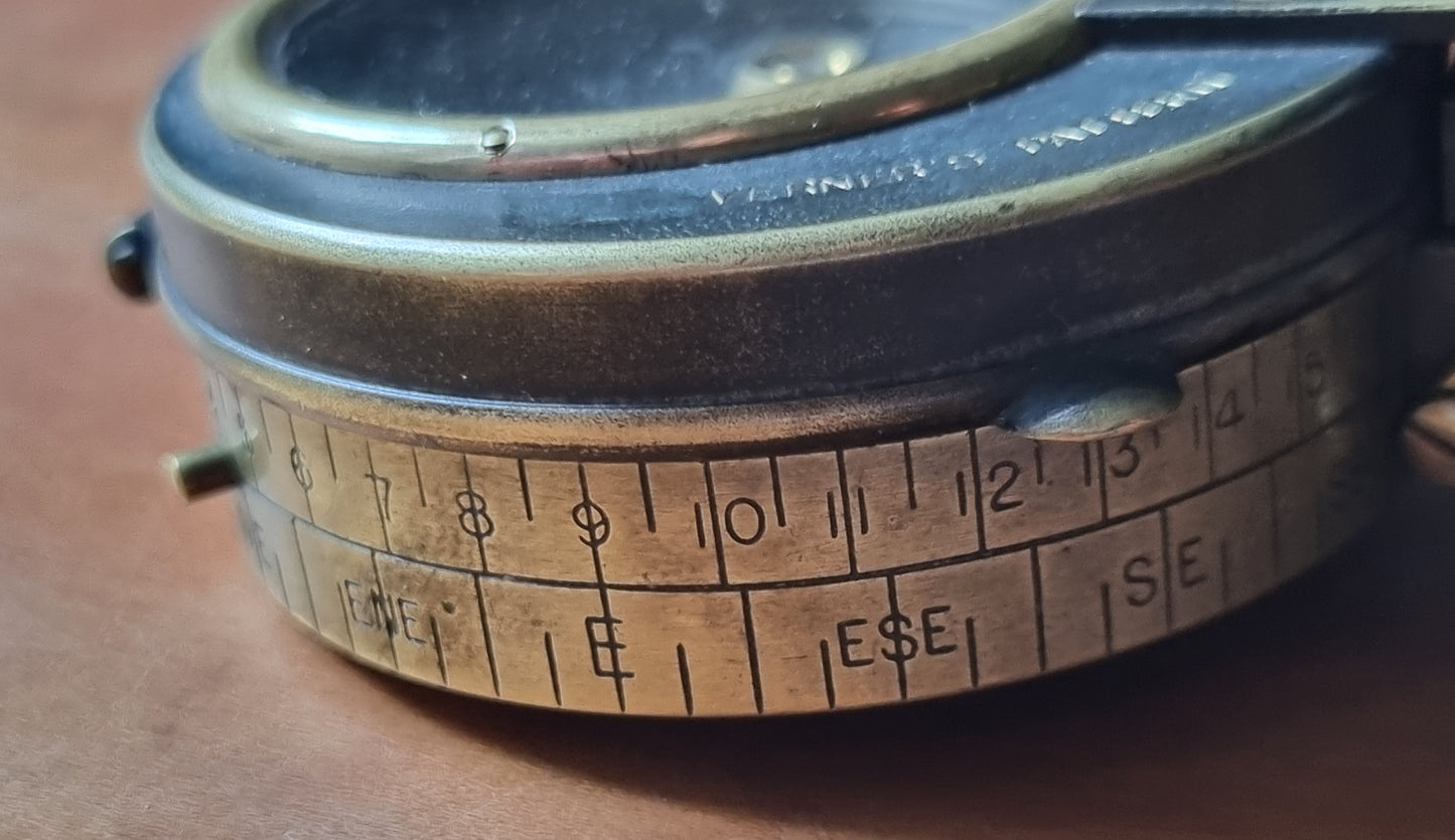 WW1 British Army Verners MkVII Compass 1916 Working & Leather Case