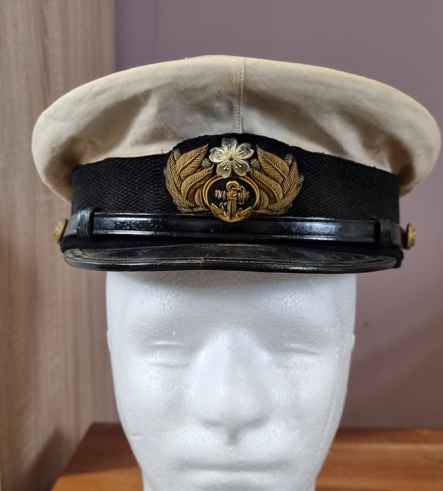 SOLD! WW2 Japanese Navy Officer’s Visor Cap with Cover & Box, Named
