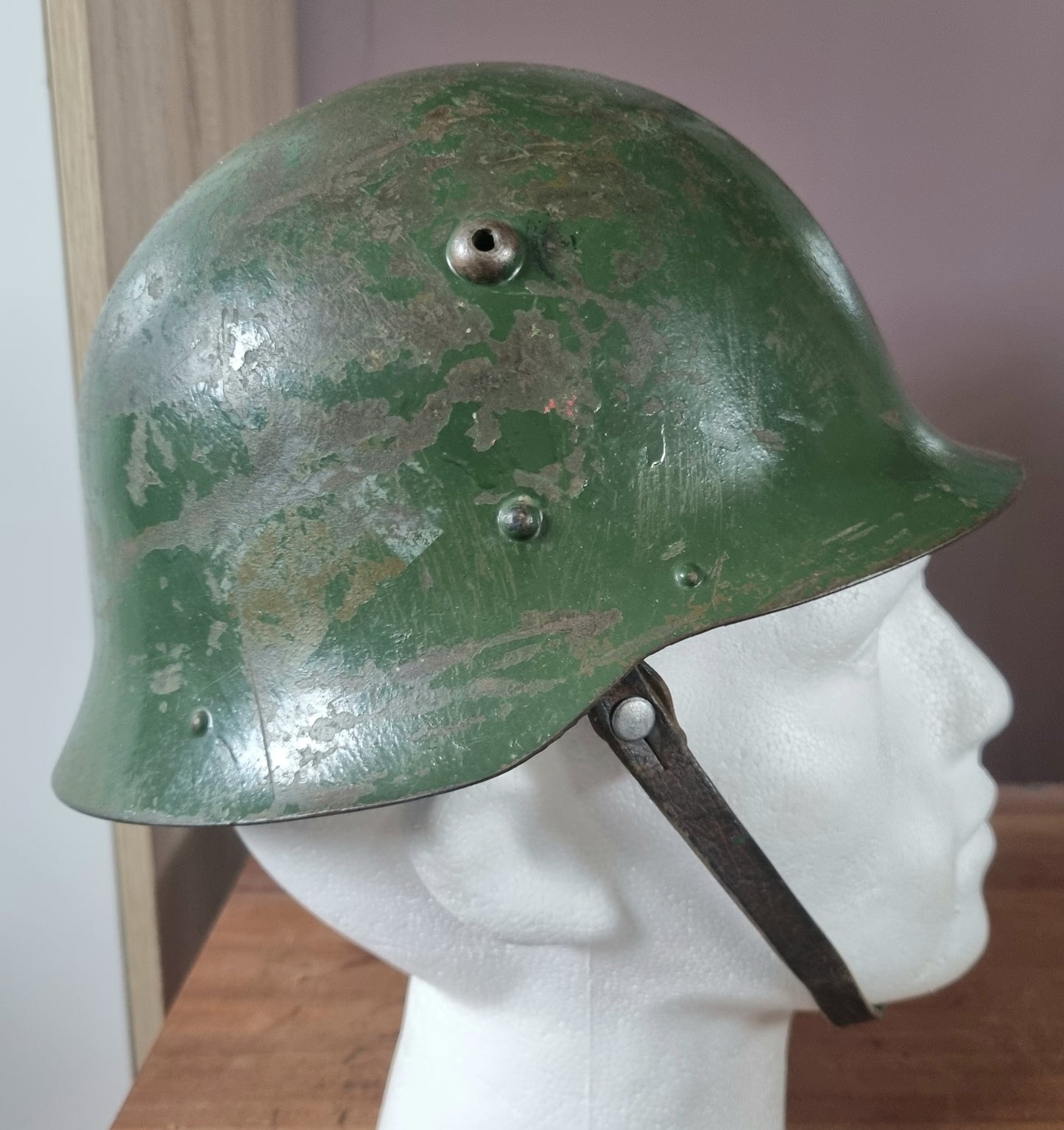Post War Reused WW2 Bulgarian M36 Type C Helmet