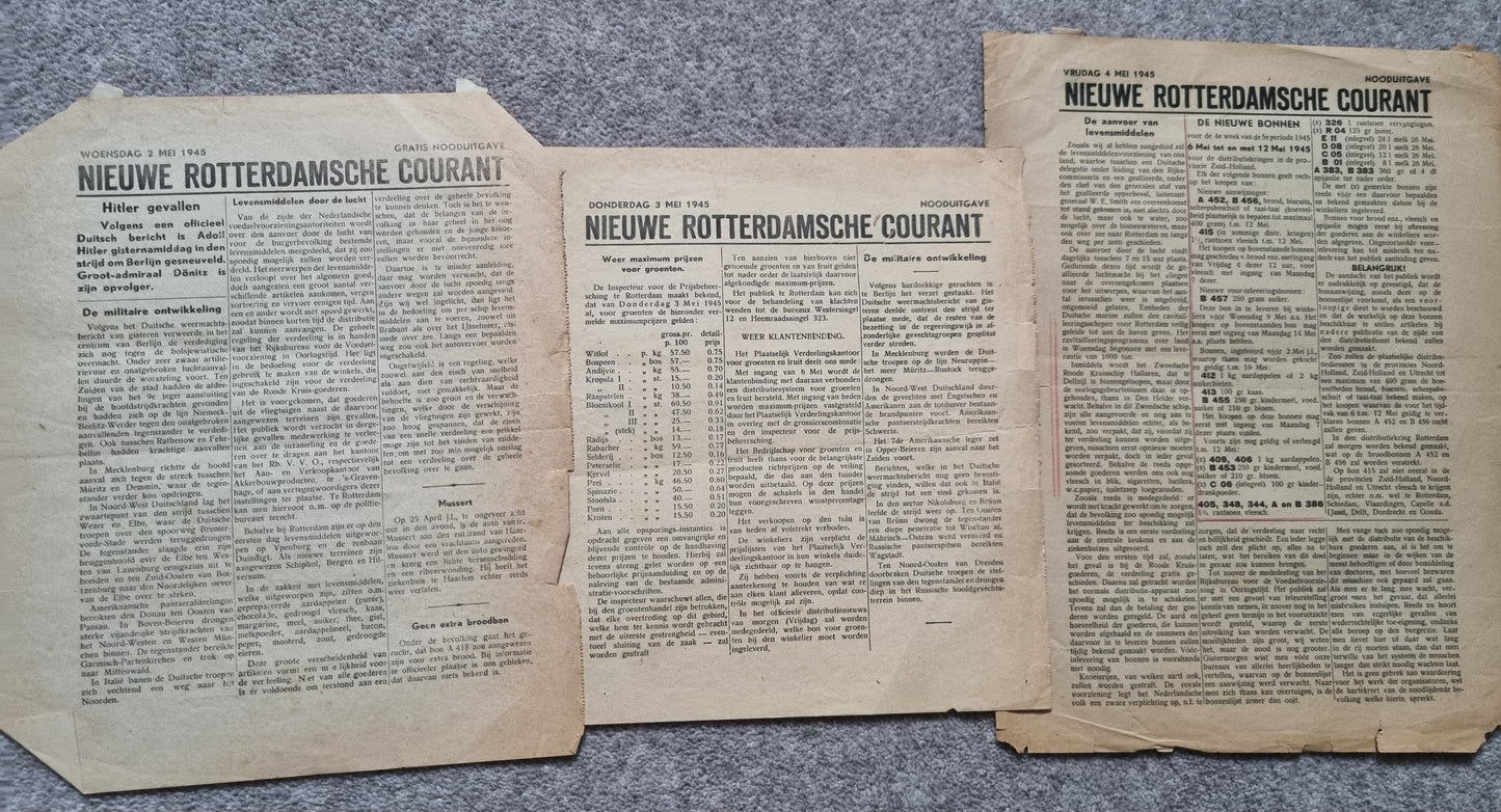 Rare WW2 Dutch Resistance Set - Plaque, Flag, Air Drop Leaflets & Newspapers