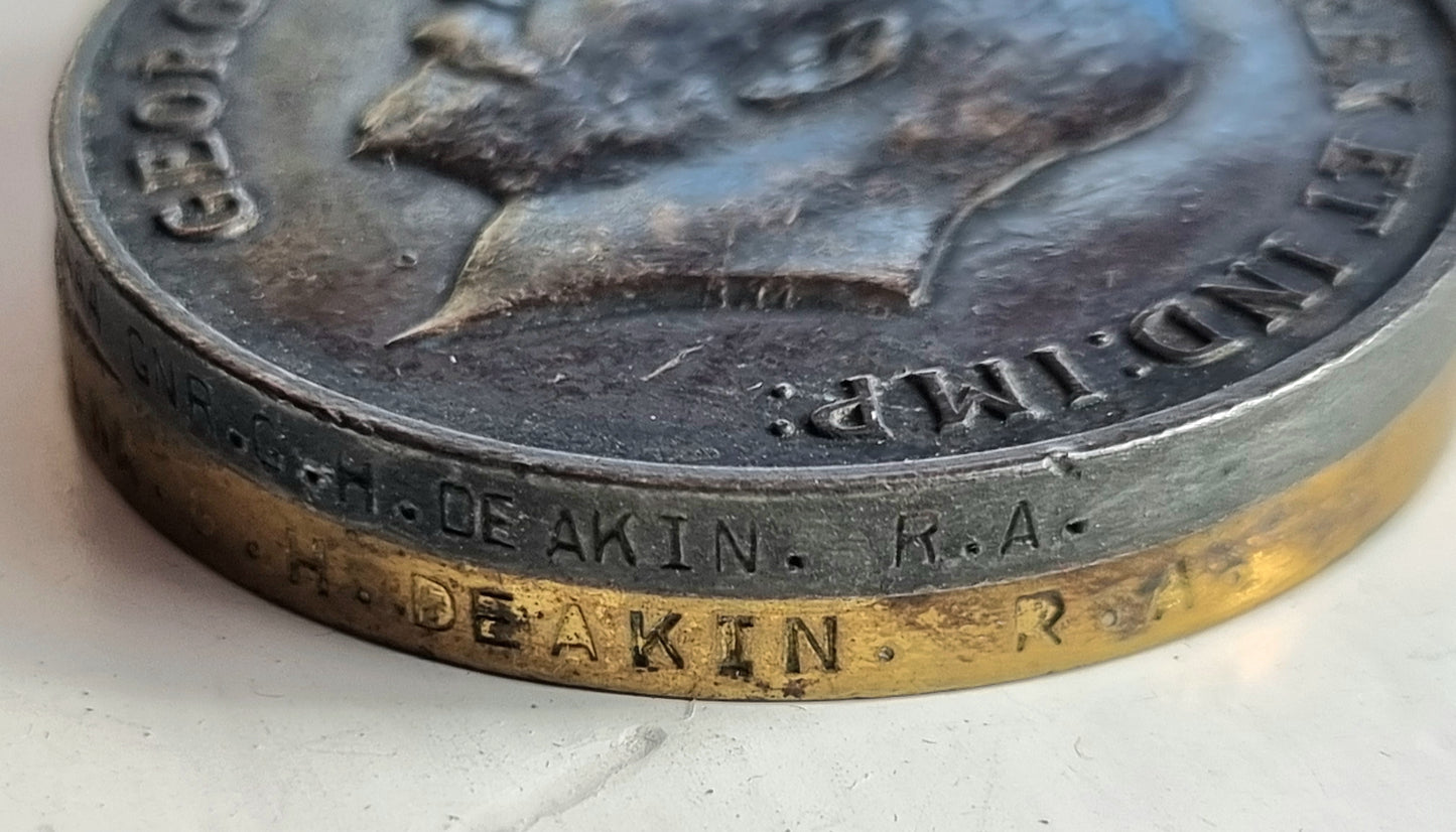 SOLD! WW1 British Medal Trio to George Deakin, 355 Siege Battery, Royal Garrison Artillery, Demoted at Own Request