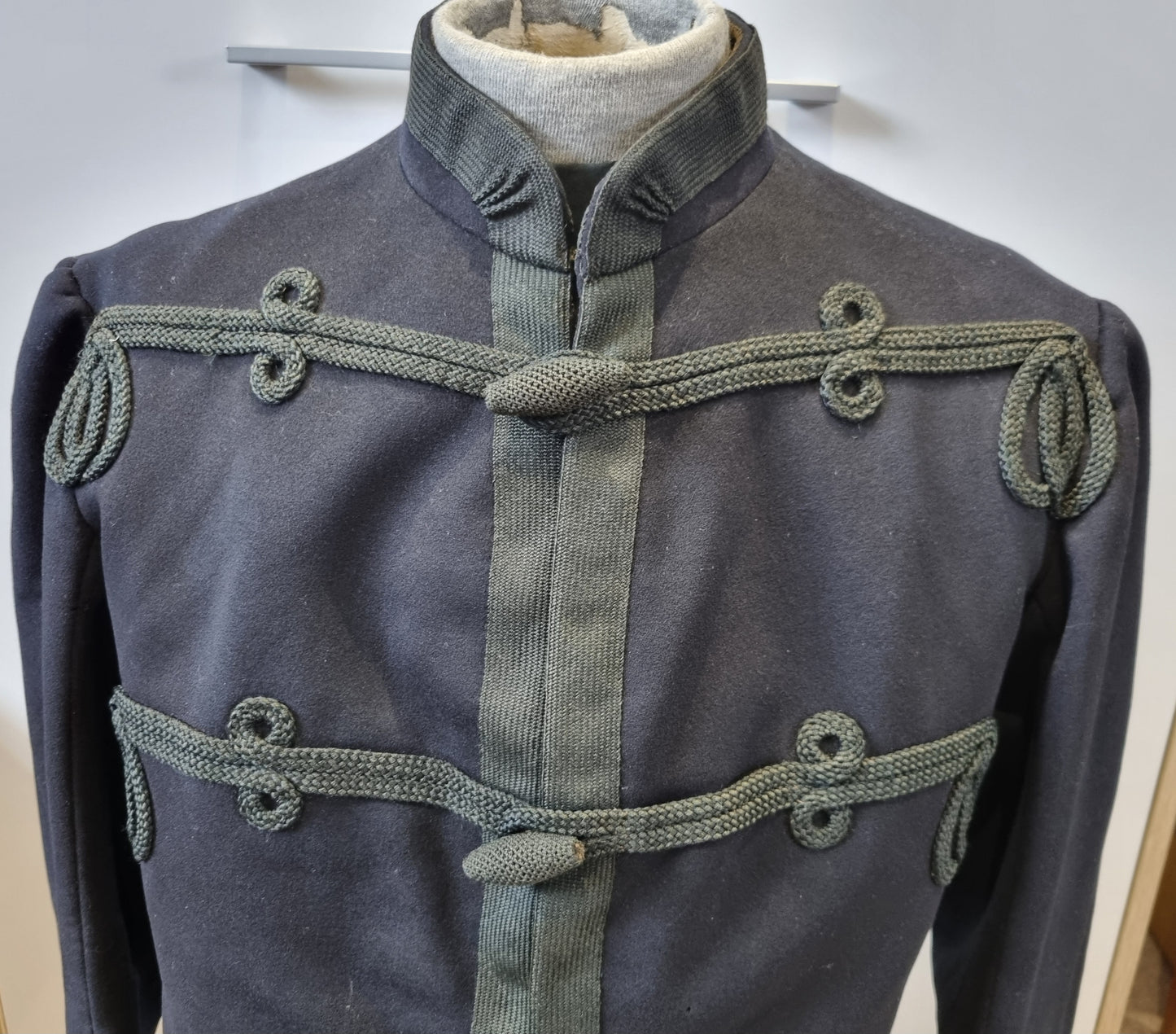 SOLD! Late Victorian / Early Edwardian Blue Wool Frogged Jacket Patrol Jacket