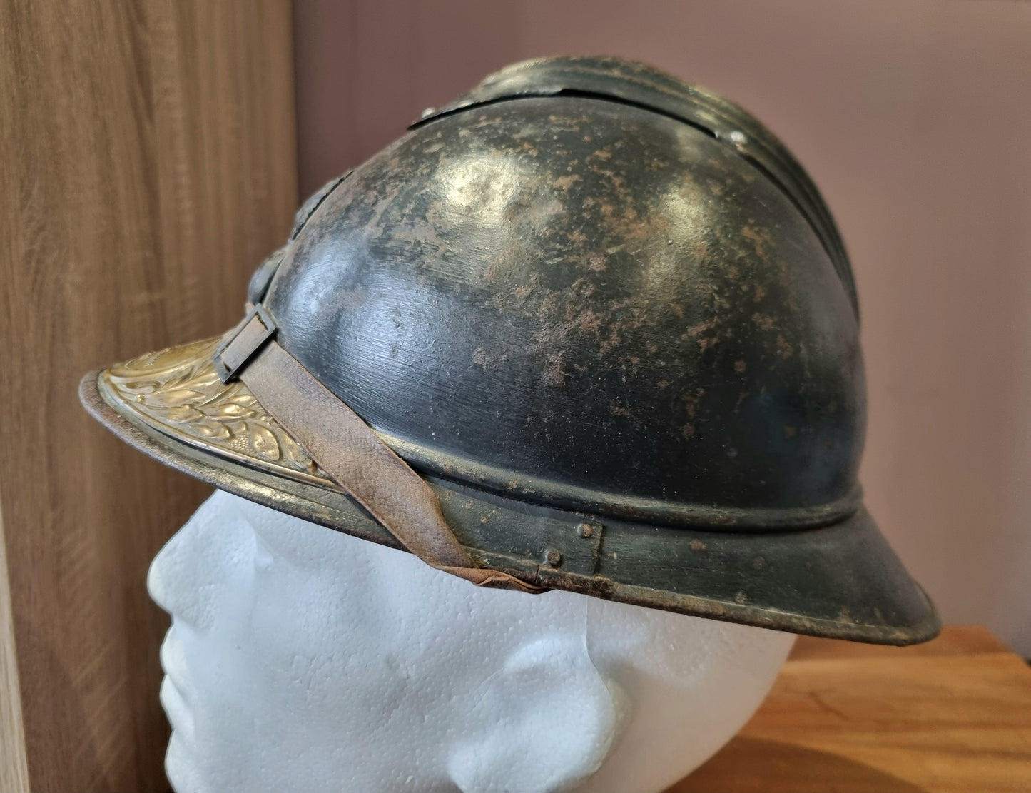 SOLD! WW1 French Infantry M15 ‘Adrian’ Helmet with Veterans Plate