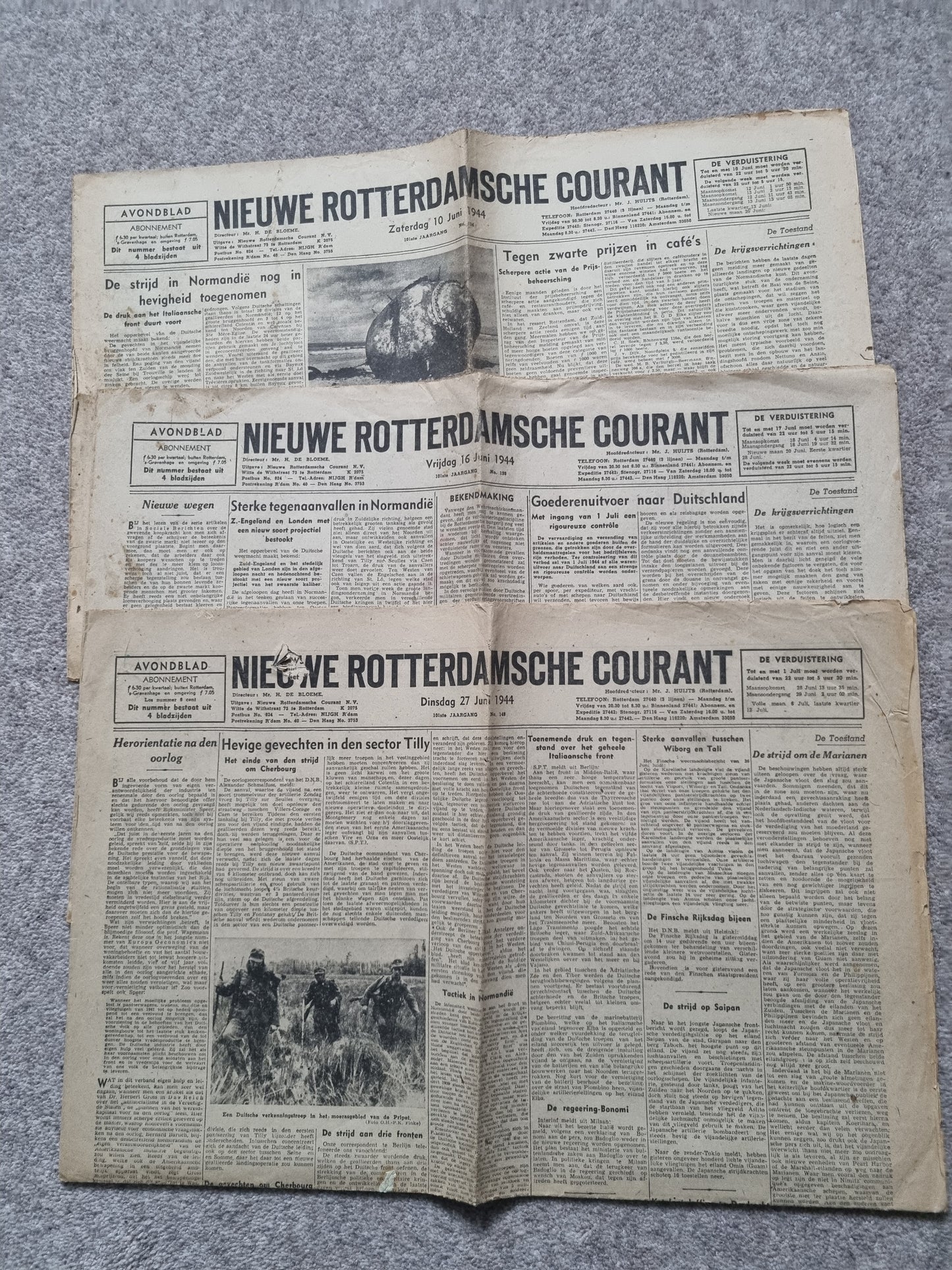 Rare WW2 Dutch Resistance Set - Plaque, Flag, Air Drop Leaflets & Newspapers