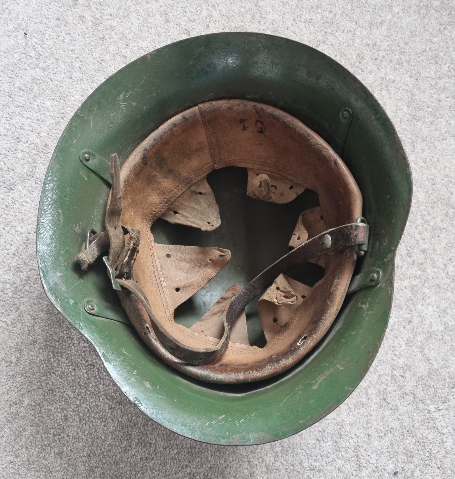 Post War Reused WW2 Bulgarian M36 Type C Helmet