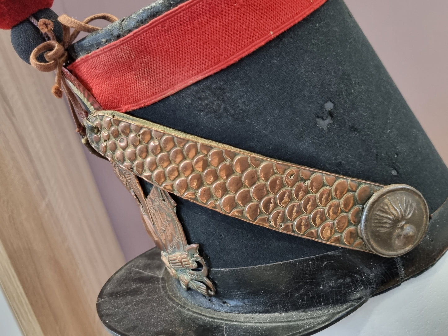 Rare French Army Model 1848 Garde National Shako Helmet Crimean War Era