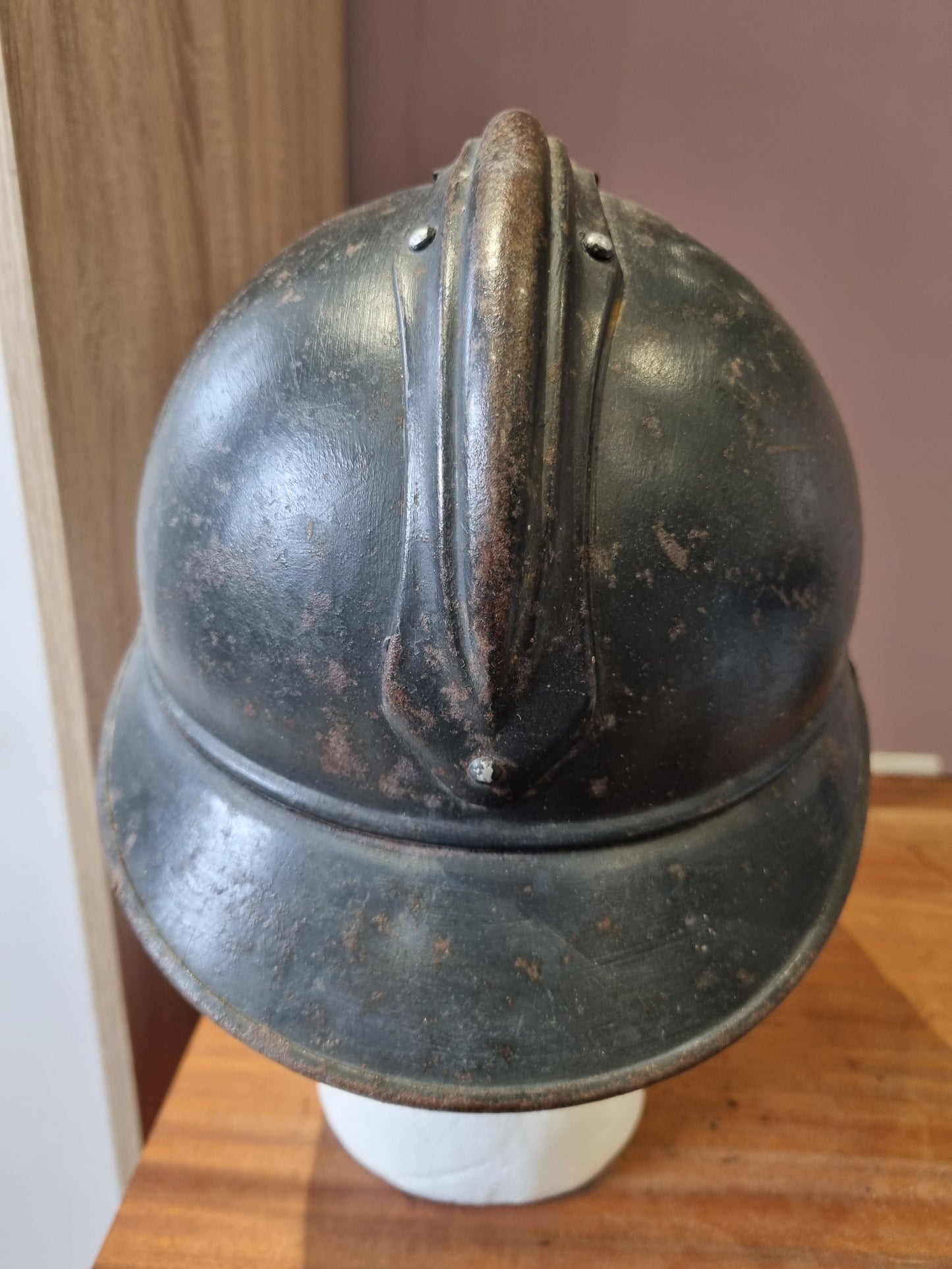 SOLD! WW1 French Infantry M15 ‘Adrian’ Helmet with Veterans Plate