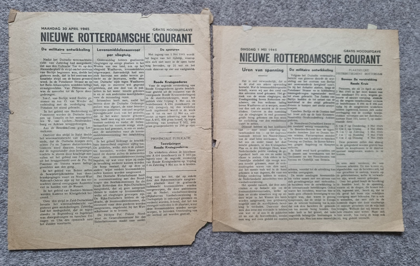 Rare WW2 Dutch Resistance Set - Plaque, Flag, Air Drop Leaflets & Newspapers