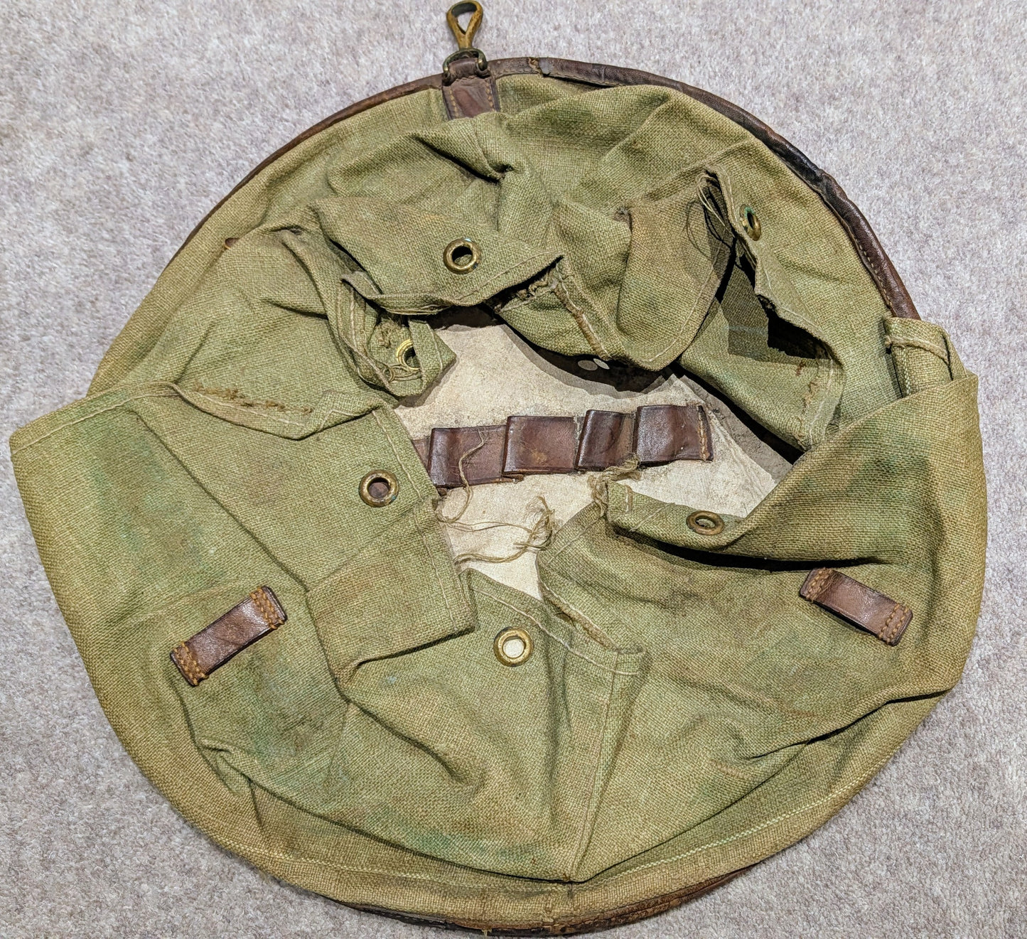 Boer War / WW1 British Leather & Webbing Field Gear Set With Dated Double Strap Sam Browne