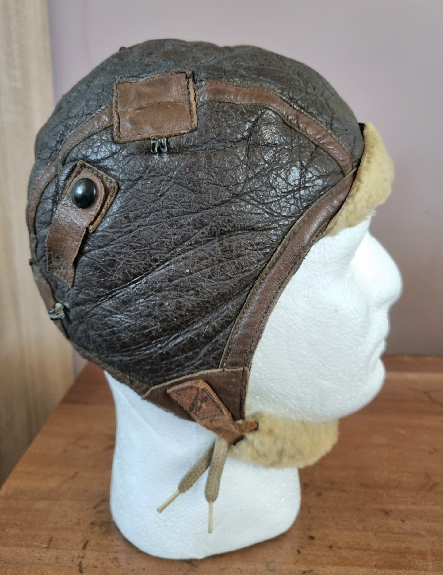 WW2 US Army Air Corps B-6 Leather Flying Helmet