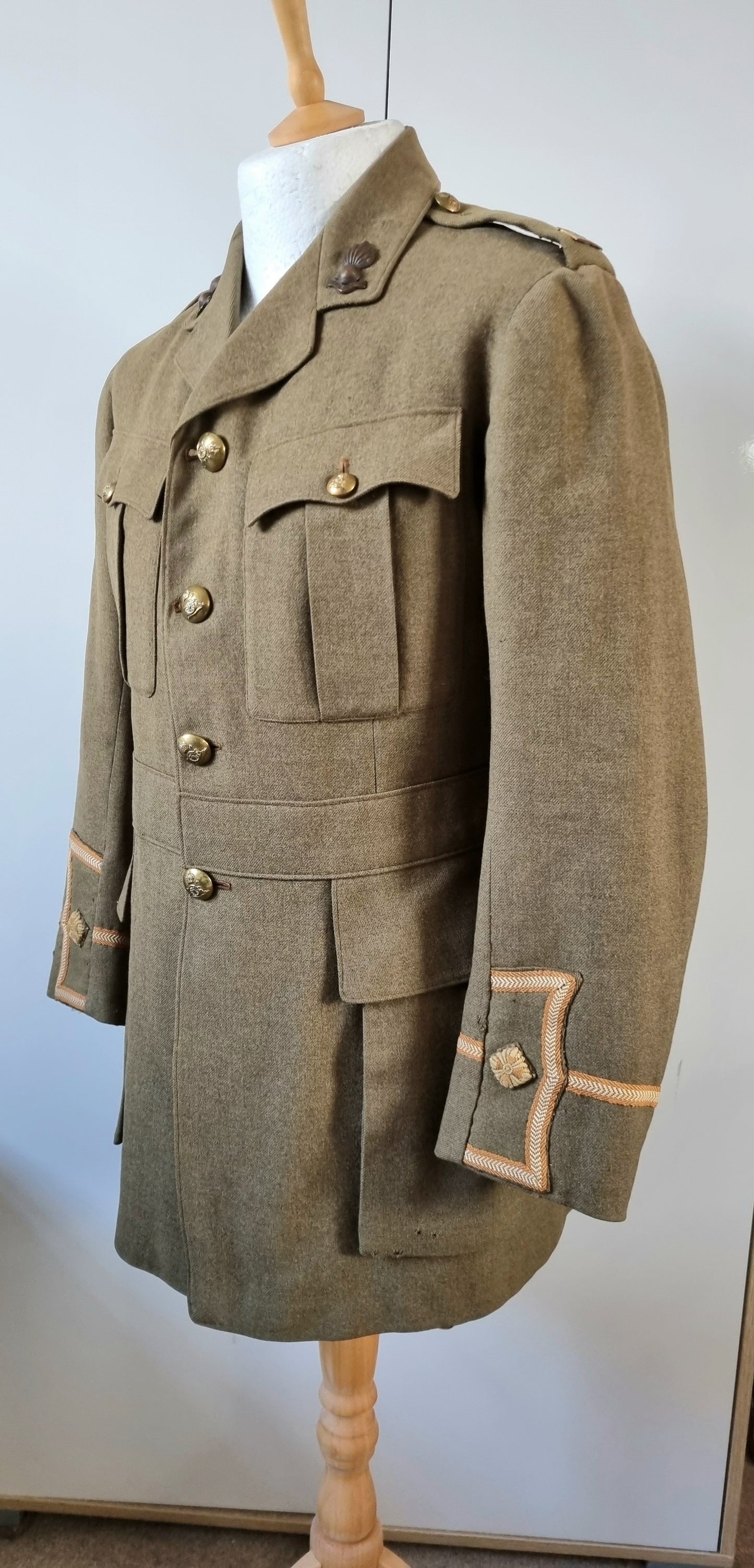 WW1 British Army 2nd Lieutenant Cuff Rank Uniform Jacket Royal Field Artillery (Made from Original Parts)