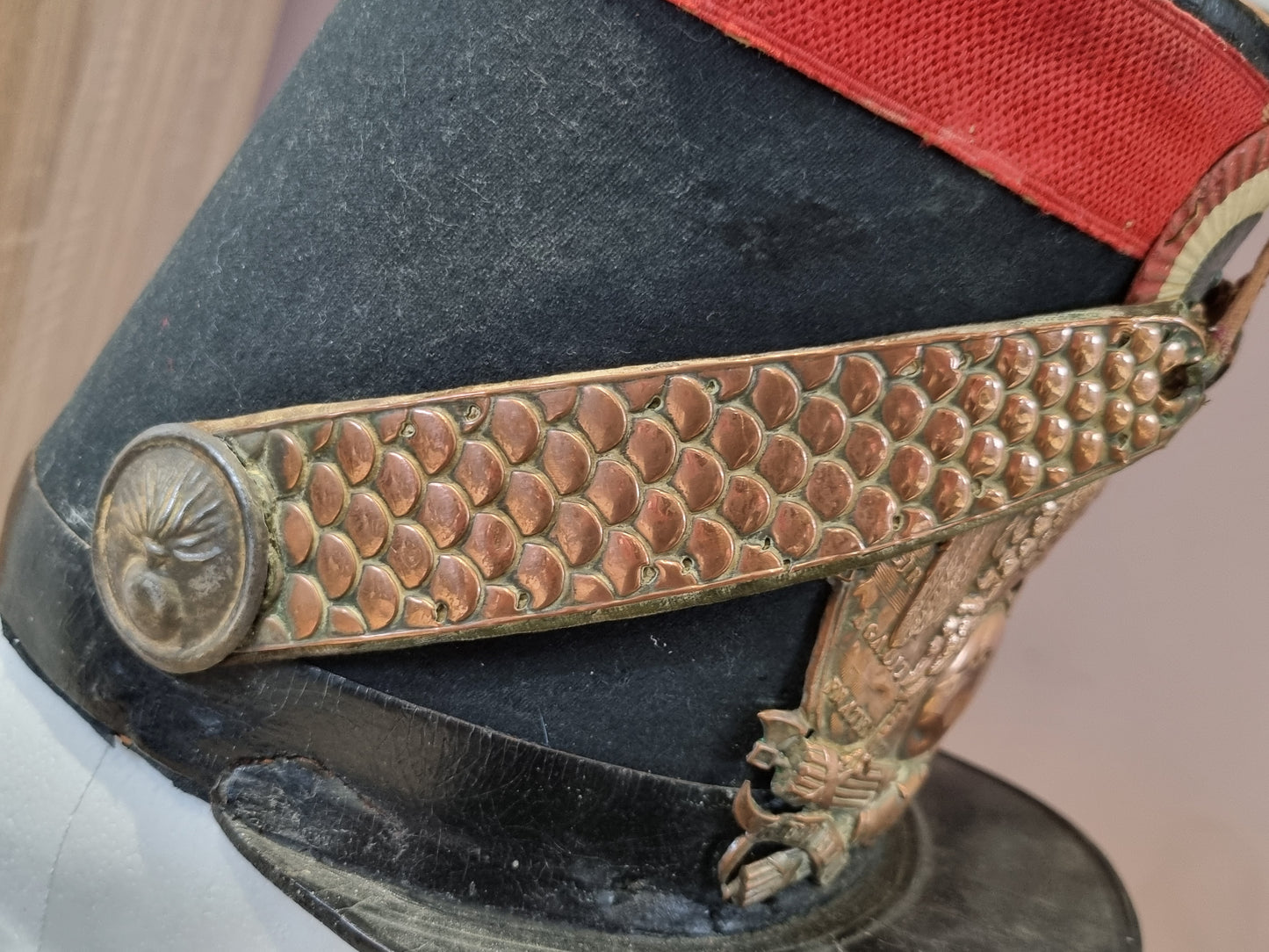 Rare French Army Model 1848 Garde National Shako Helmet Crimean War Era