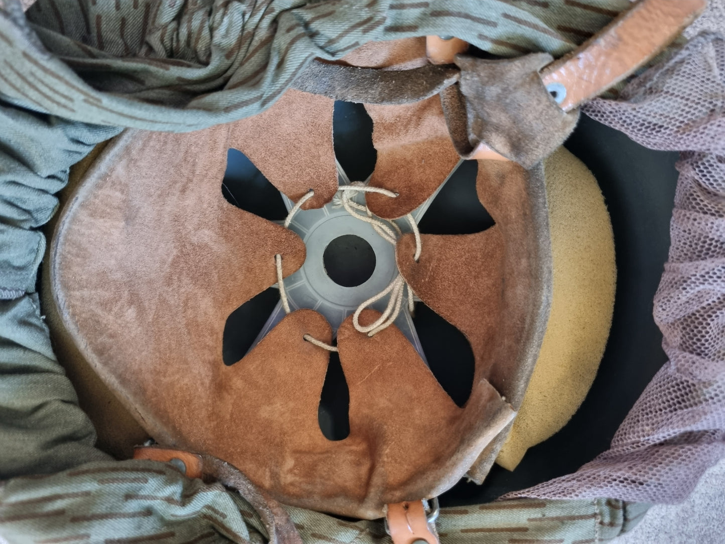 SOLD! East German NVA M56 Helmet with Camo Cover & Net
