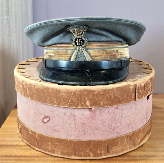 SOLD! WW2 Italian Major’s 15th Infantry Regiment M34 Visor Cap & Box