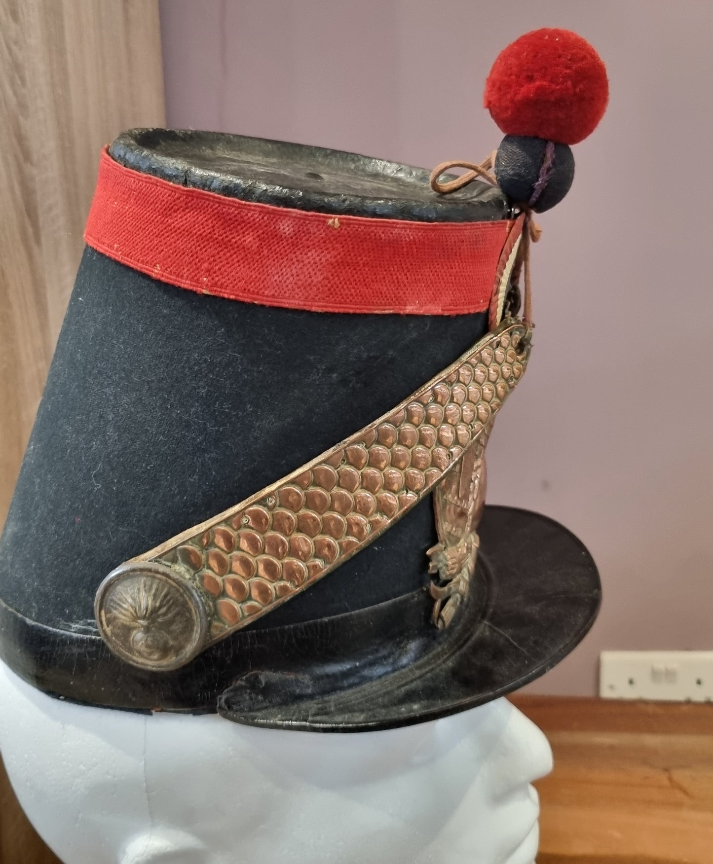 Rare French Army Model 1848 Garde National Shako Helmet Crimean War Era