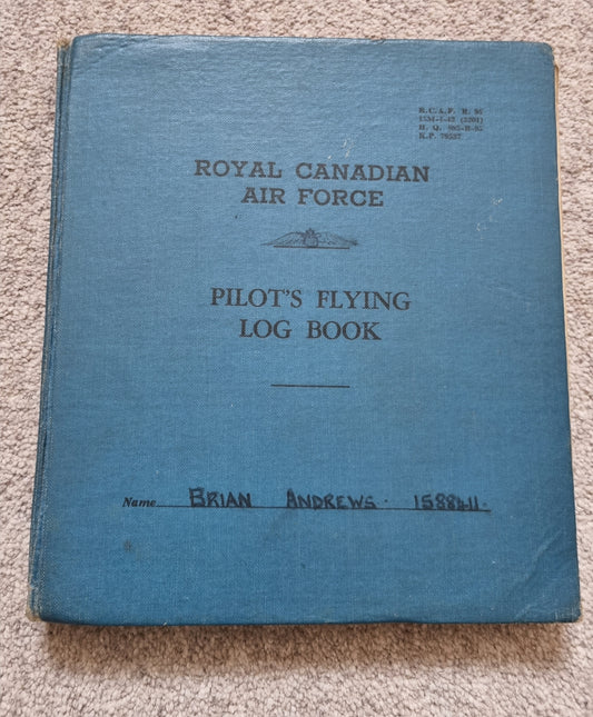 SOLD! Rare WW2 Glider Pilot RCAF Flying Log Book to Brian Andrews, Operation Varsity