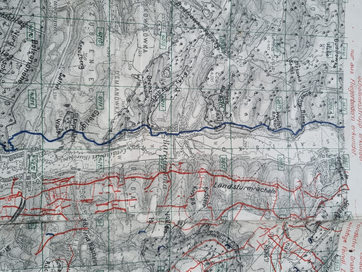 WW1 German Army Trench Map BRZEZANY area Ukraine 8th Feb 1917