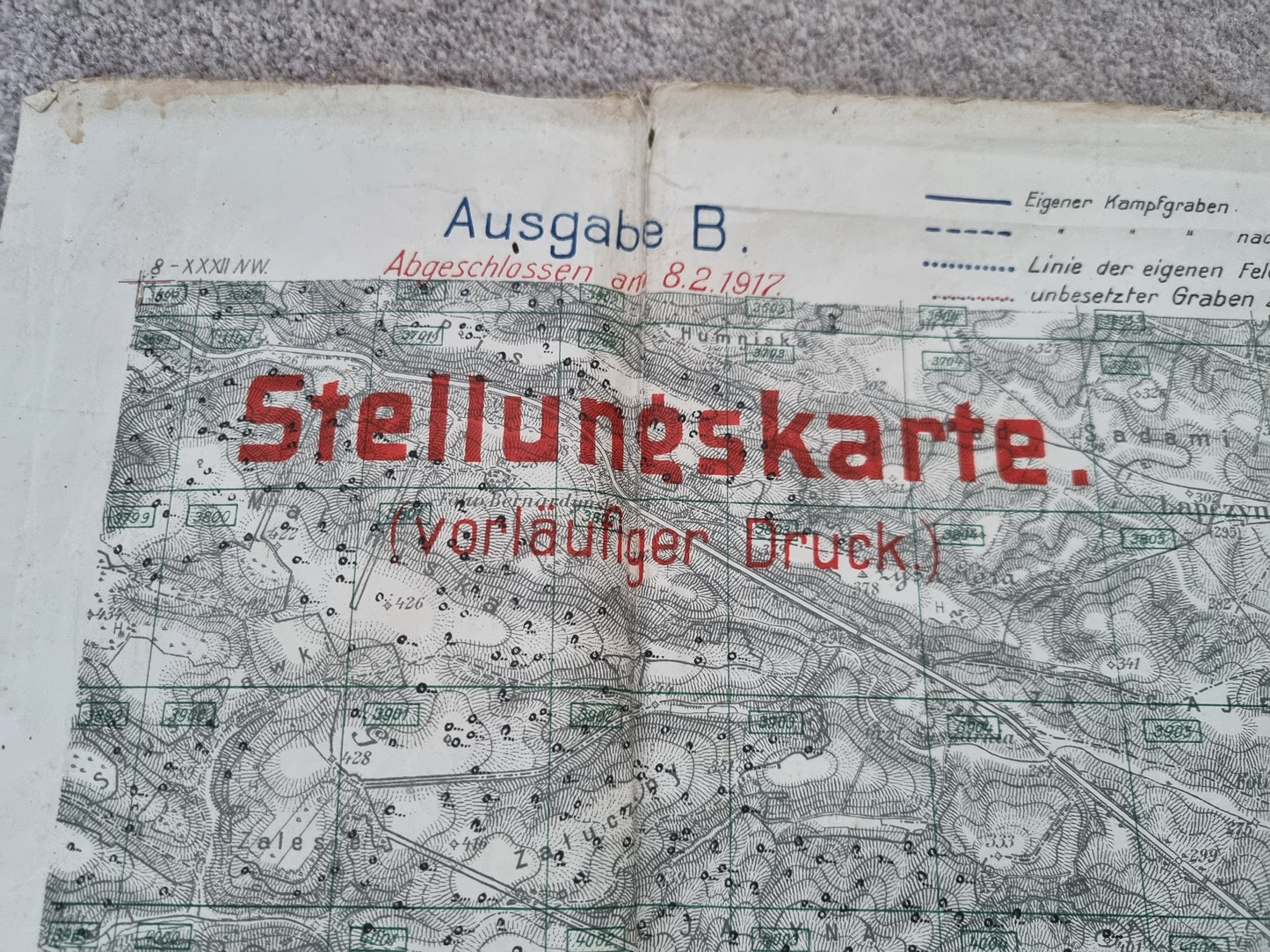 WW1 German Army Trench Map BRZEZANY area Ukraine 8th Feb 1917