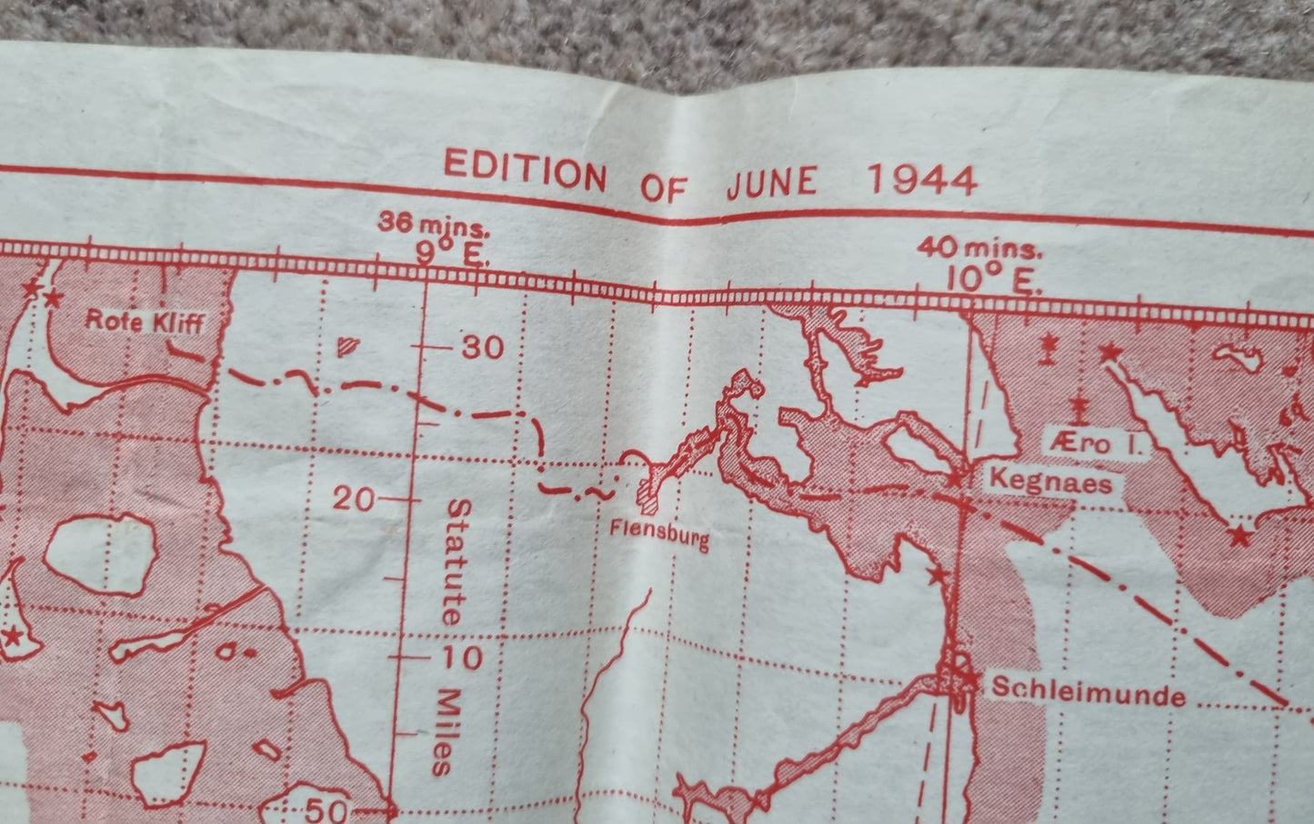 WW2 RAF June 1944 Plotting Map of Western Germany with Operational Markings over Berlin