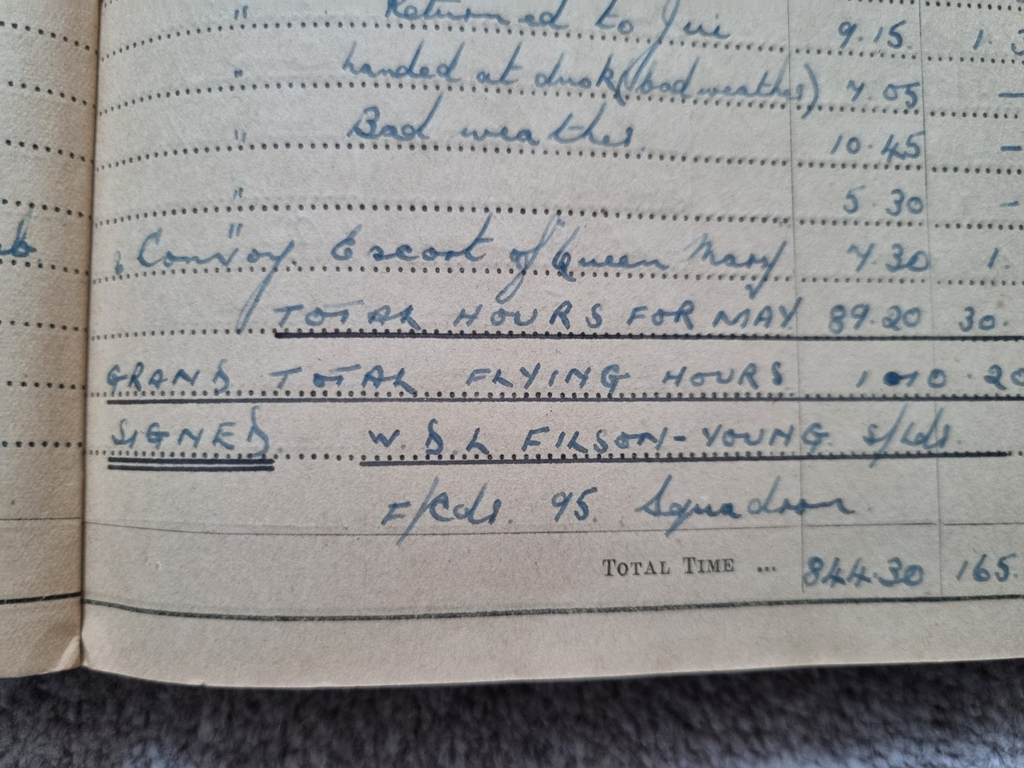 SOLD! WW2 Indian Airforce Flying Log Book to Gerald Jarman, Air Gunner/Observer, Anti Submarine Warfare