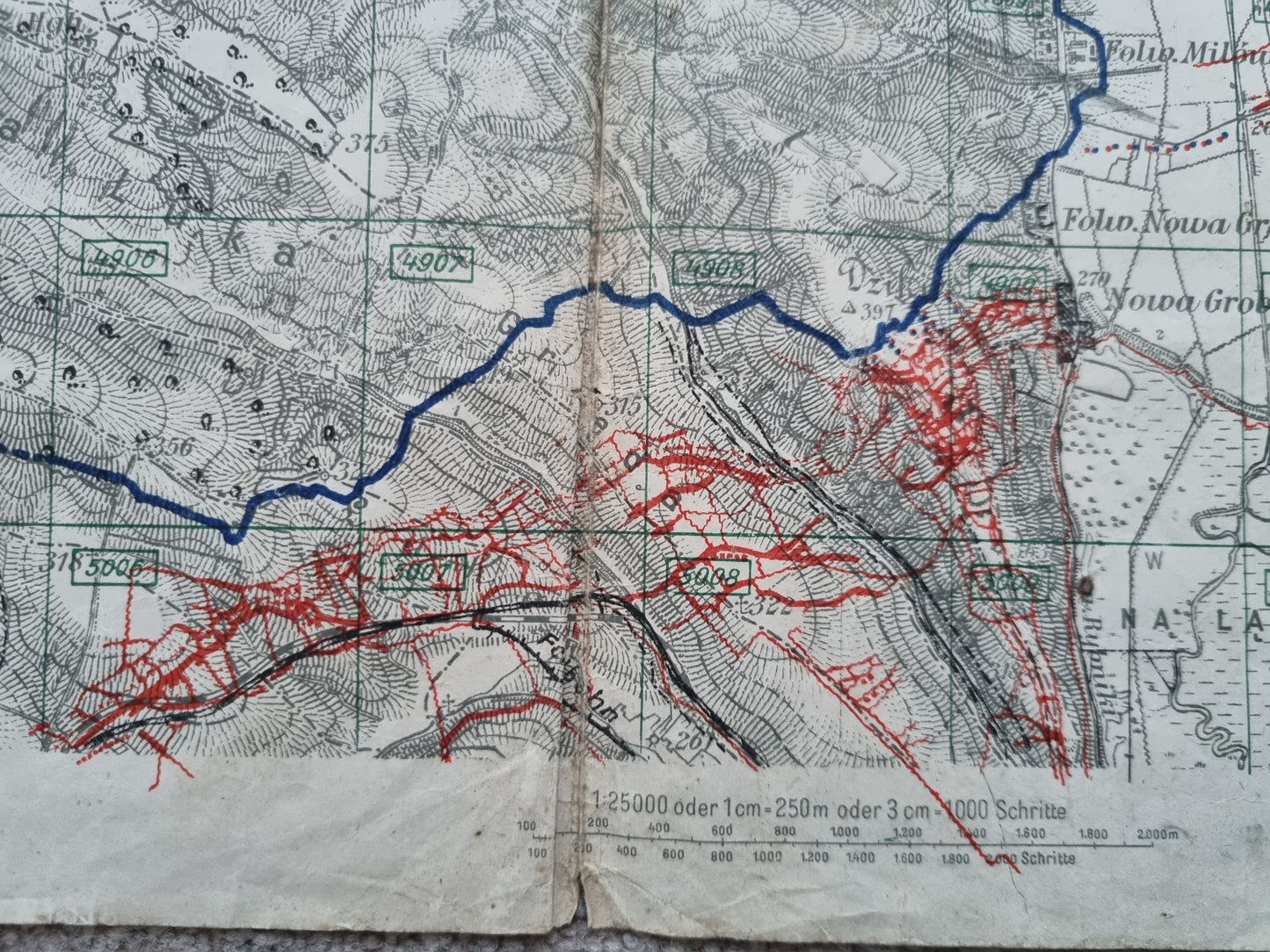 WW1 German Army Trench Map BRZEZANY area Ukraine 8th Feb 1917