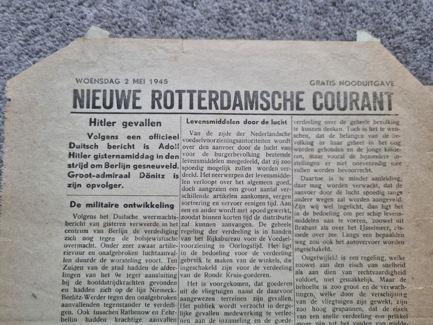 Rare WW2 Dutch Resistance Set - Plaque, Flag, Air Drop Leaflets & Newspapers