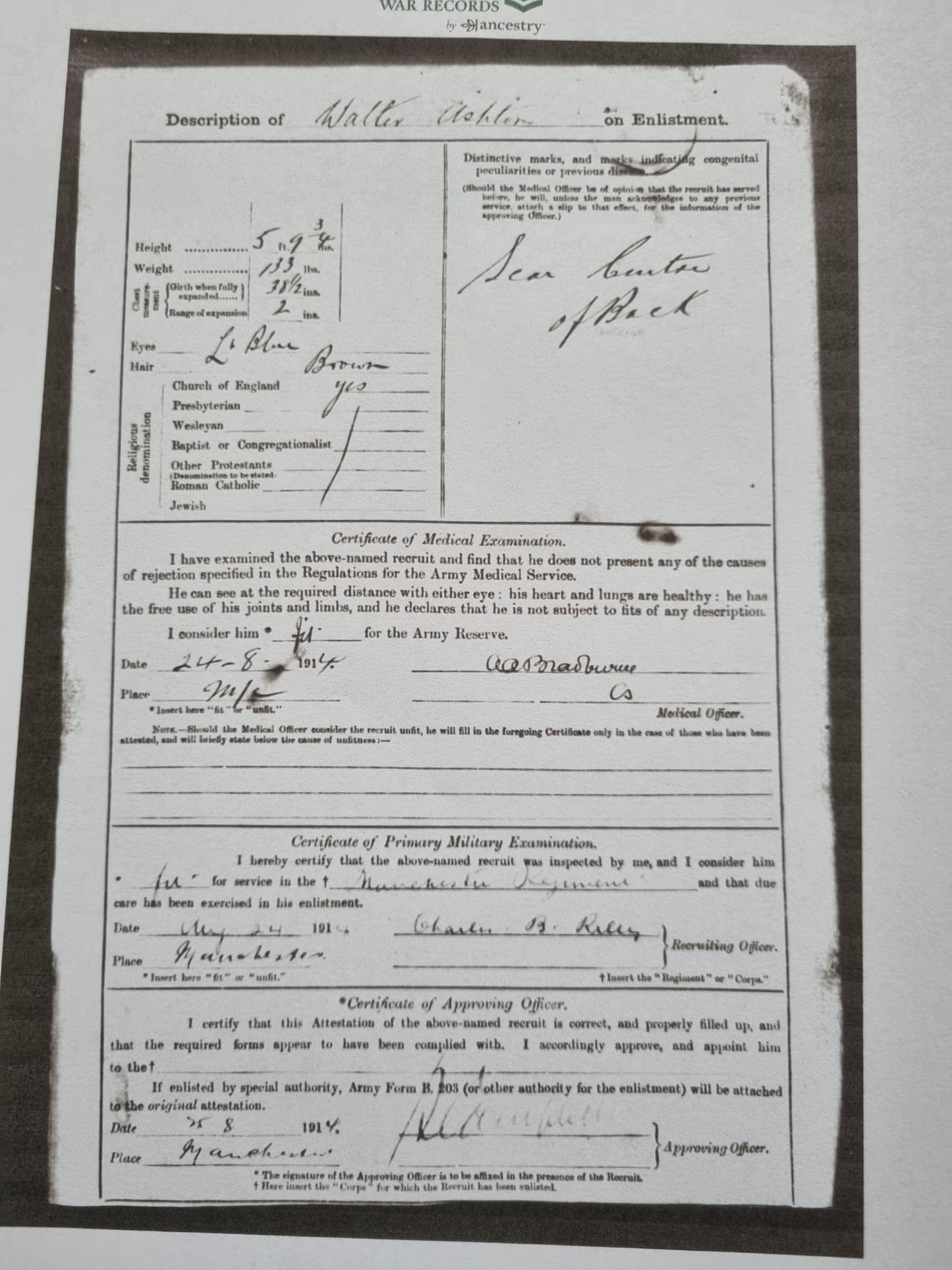 Boer War & WW1 British Army Medal Group to Sergeant Walter Ashton - 1st Manchester Regiment
