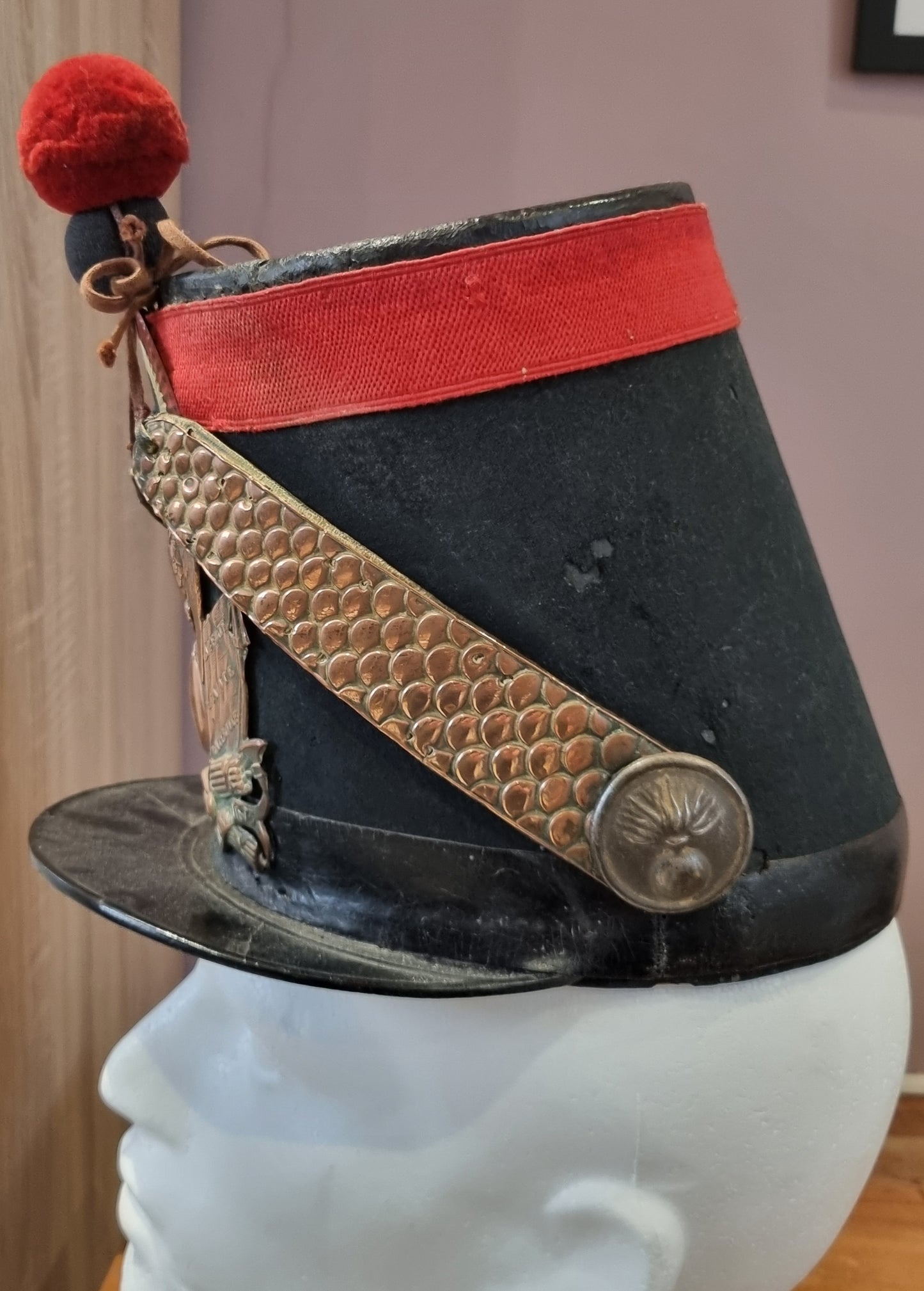 Rare French Army Model 1848 Garde National Shako Helmet Crimean War Era