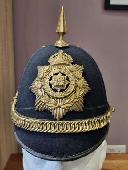 Pre WW1 (Edwardian) East Surrey Regiment Enlisted Man's Home Service Helmet, Dated 1907