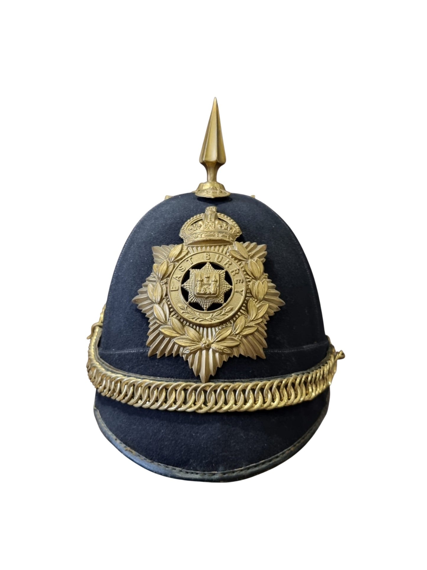 SOLD! Pre WW1 (Edwardian) East Surrey Regiment Enlisted Man's Home Service Helmet, Dated 1907