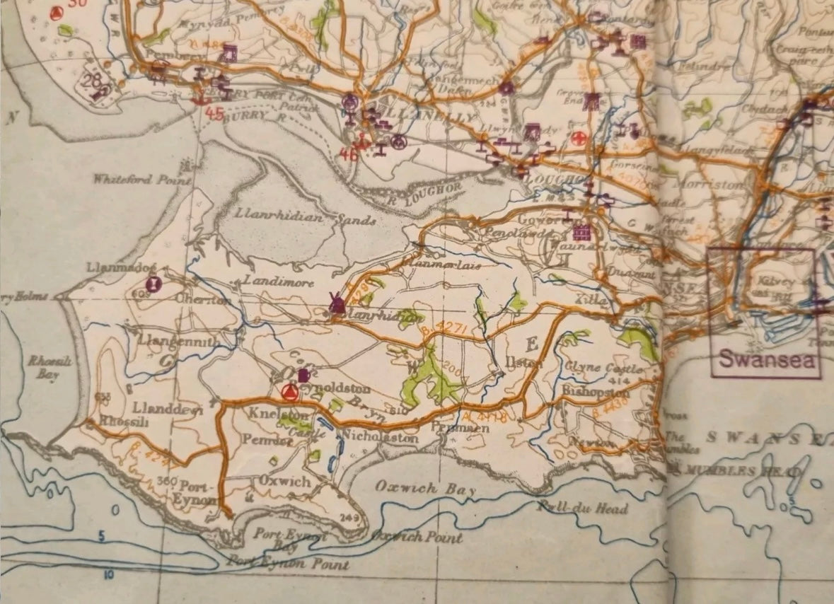SOLD! WW2 German Operation Sealion Map of South Wales (Folder 7)
