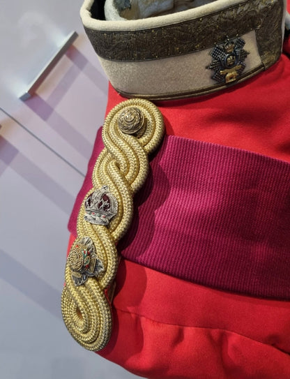 SOLD! Pre-WW1 (Edwardian) Highland Light Infantry Lieutenant Colonel’s Doublet & Burgundy Sash.