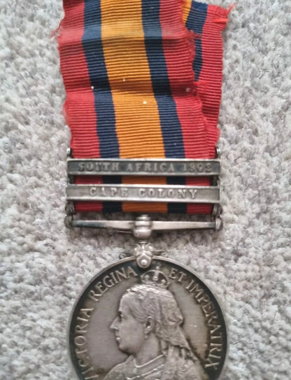 SOLD! Boer War Queen’s South Africa Medal & WW1 Medal Group to Joseph Burgess, Younghusbands Horse & Kings Shropshire Light Infantry- WIA