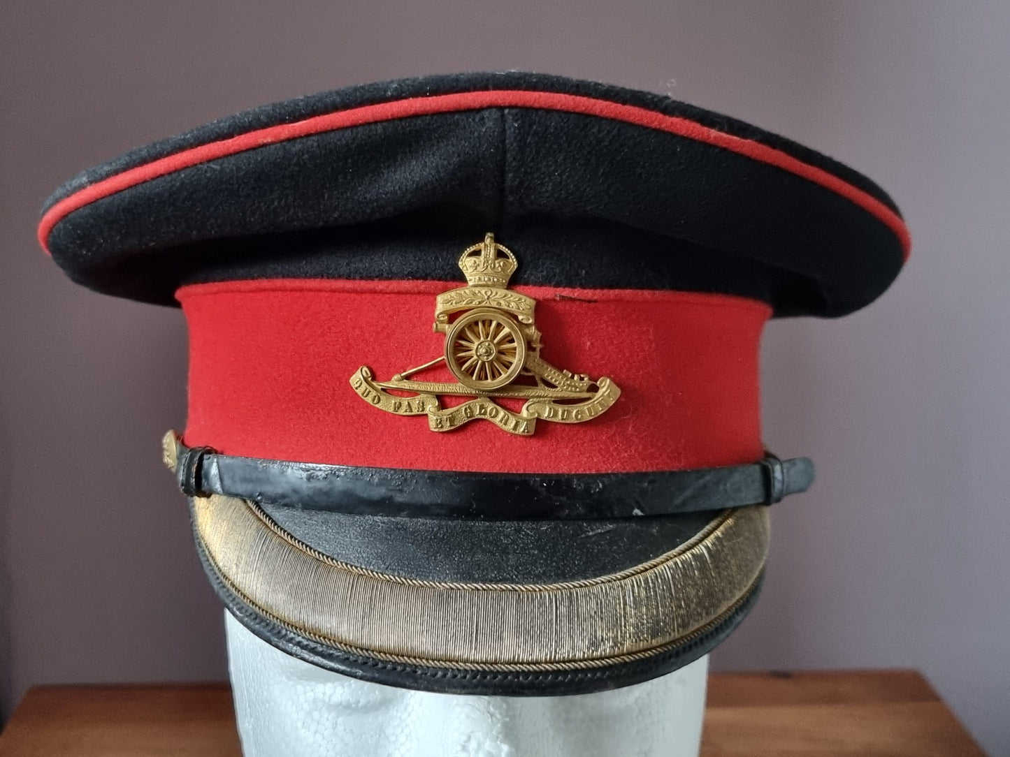 SOLD! Pre WW1 (Edwardian/Victorian) Royal Artillery Major’s Visor Cap and Tin