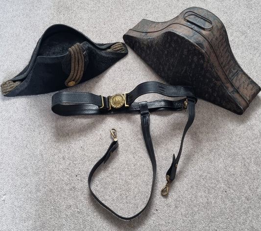 SOLD! Indian Wars (1880s) US Navy Officer's Bicorne and Belt, With Tin