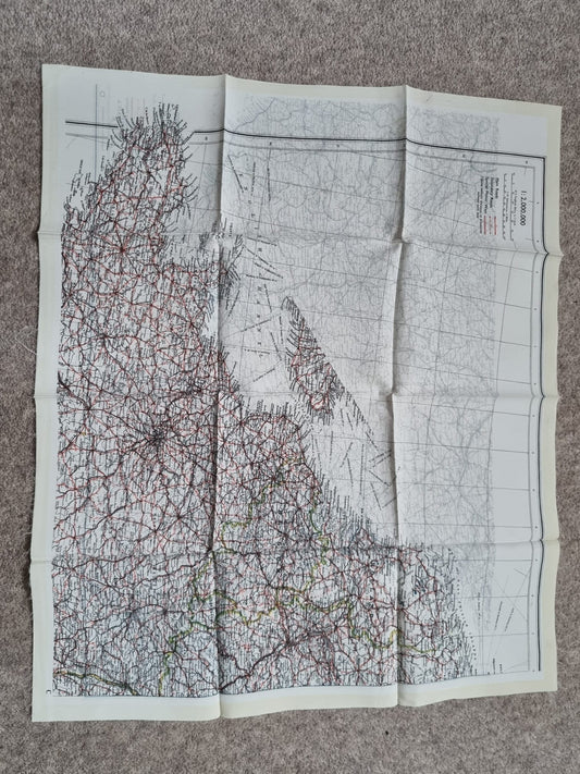 SOLD! WW2 SOE Double Sided Silk Escape Map, C & D of France, Spain, Belgium and the Netherlands