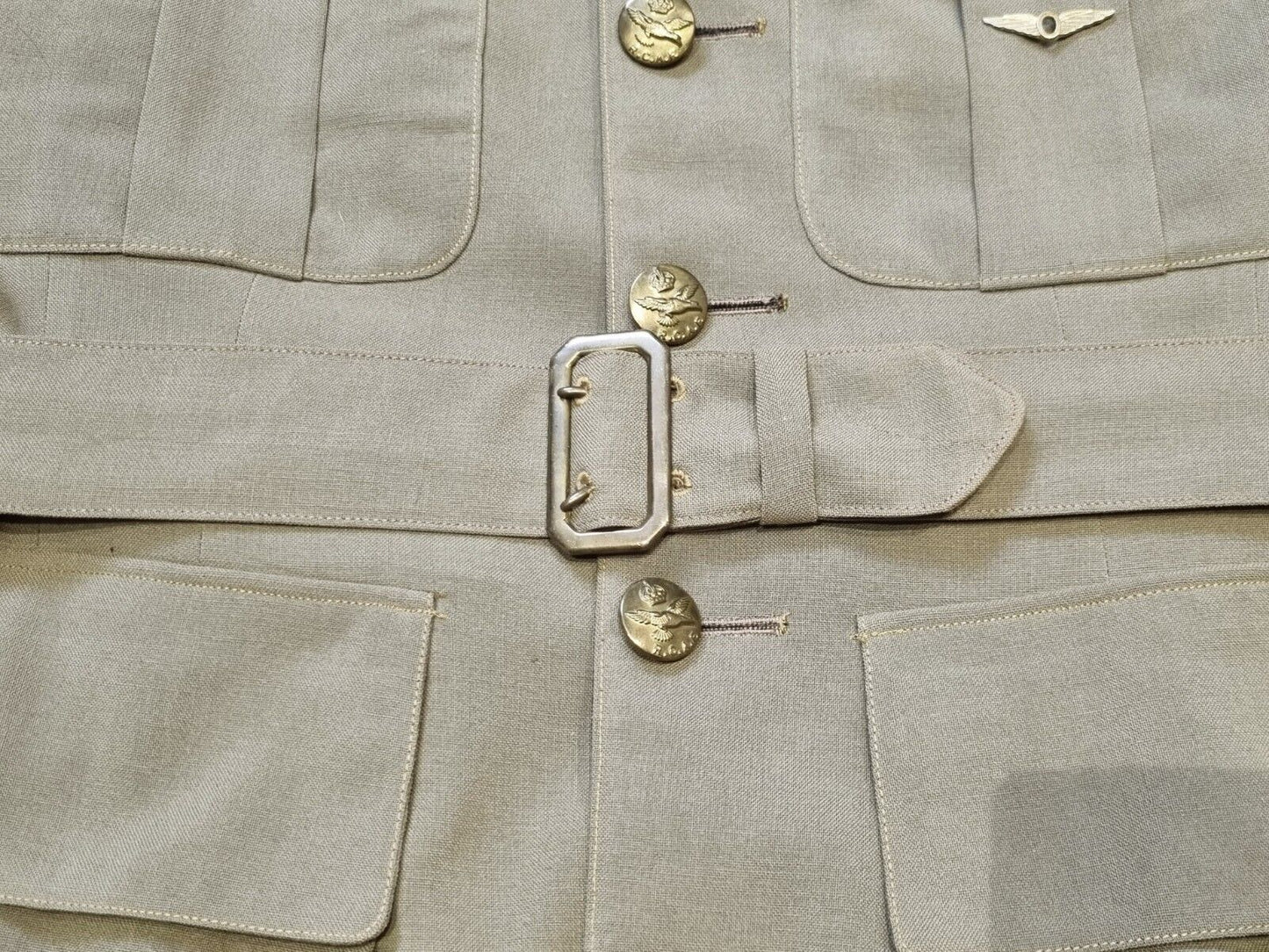 SOLD! WW2 RCAF Navigator's Summer Tunic, Named With Operations Mission Badge