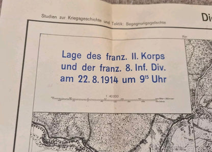 Fascinating WW2 German Blitzkrieg Planning Map, of WW1 Ardennes Positions, Produced January 1939