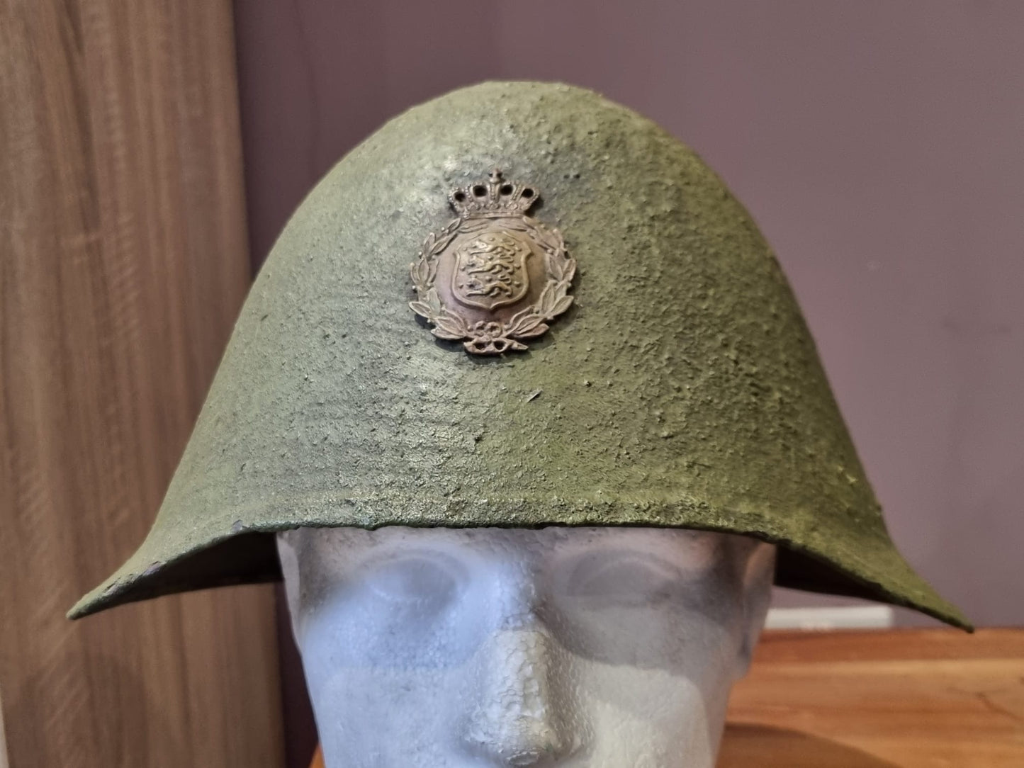 SOLD! WW2 Danish Civil Defence M23/41 Helmet, Converted to Danish Army