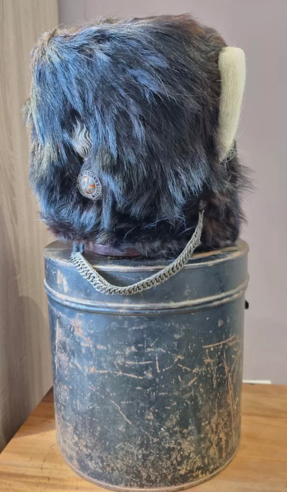 SOLD! Pre-1881 Victorian Bearskin for the 3rd Militia Battalion, Durham Fusiliers, with Tin