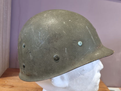 SOLD! WW2 US Army M1 Helmet, Fixed Bail, Front Seam & Firestone Liner Set