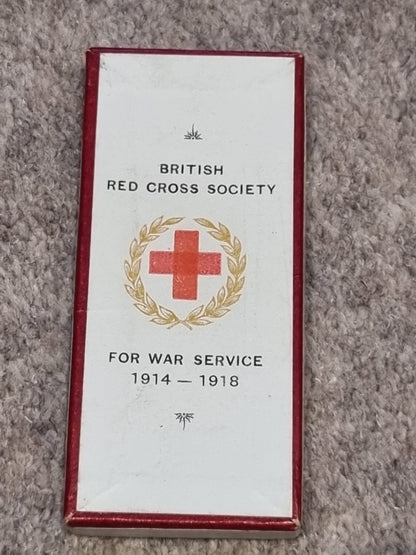 SOLD! WW1 British Red Cross Society Medal and Certificate for War Service 1914-18