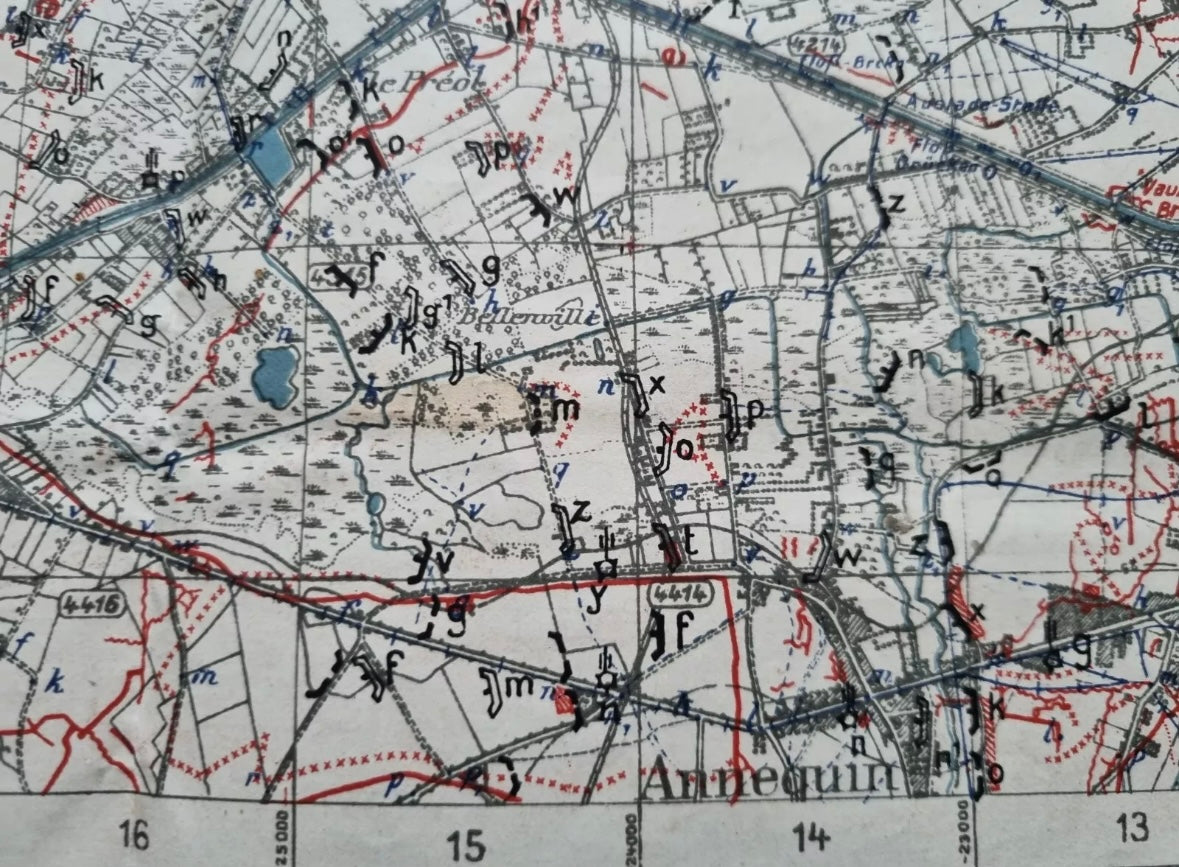 WW1 German 6th Army IX RAK Trench Map Bethune area 9 July 18