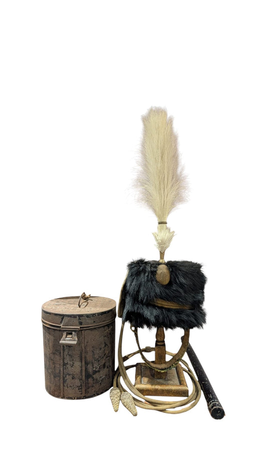 SOLD! Fantastic Pre WW1 13th Hussars Officers Busby & Tin Named to Triple DSO Winner Capt J G Rees