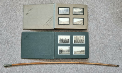 Extremely Rare WW1 Sherwood Foresters 2 Private Photo Albums & Swagger Stick