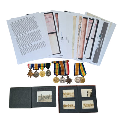 SOLD! WW1 British Medal and Photo Album Family Set, 1/6th (City of Glasgow) Highland Light Infantry. Three Brothers, WIA, Gallipoli and Egypt/Palestine Campaign Interest!