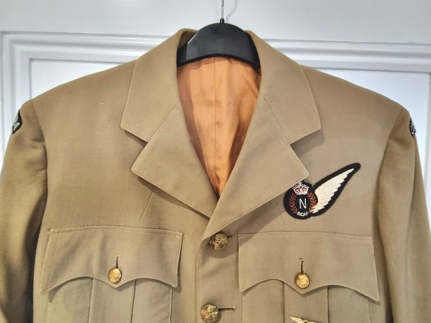 SOLD! WW2 RCAF Navigator's Summer Tunic, Named With Operations Mission Badge